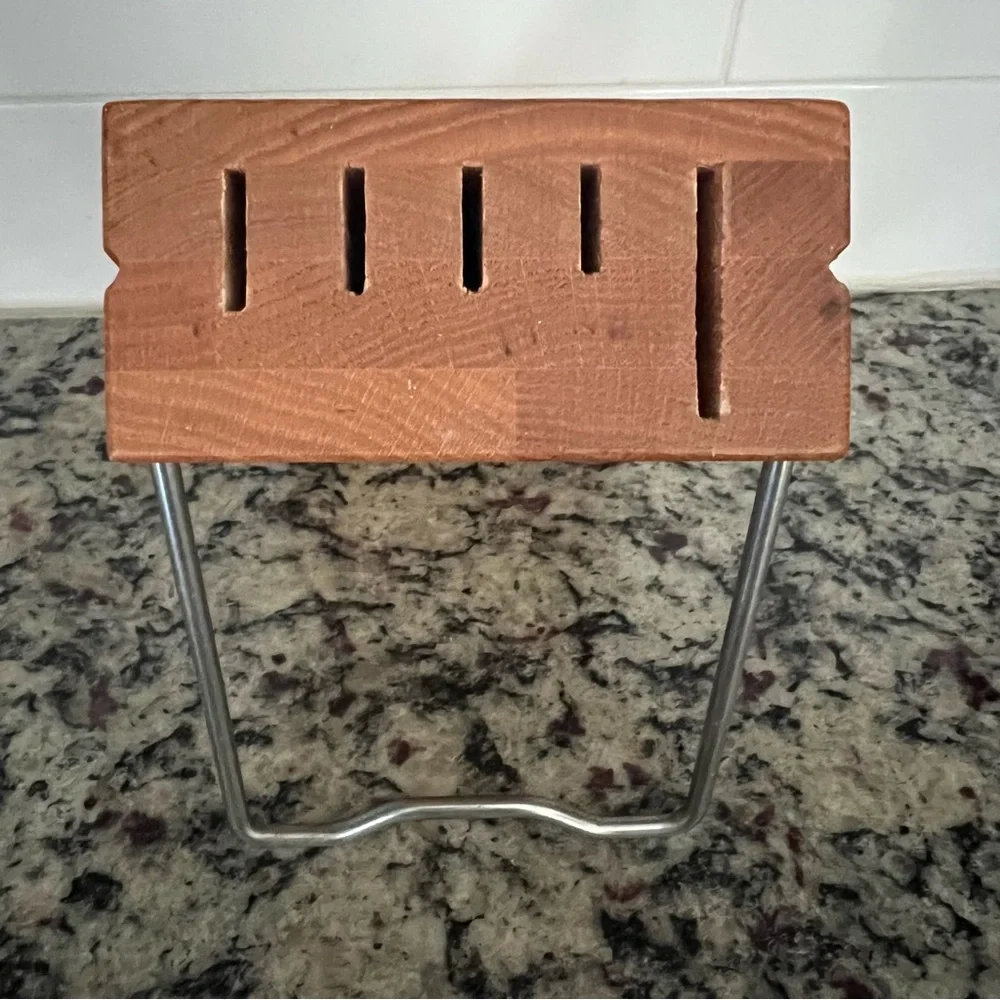 Vintage Cutco Space Saver Wooden Knife Block